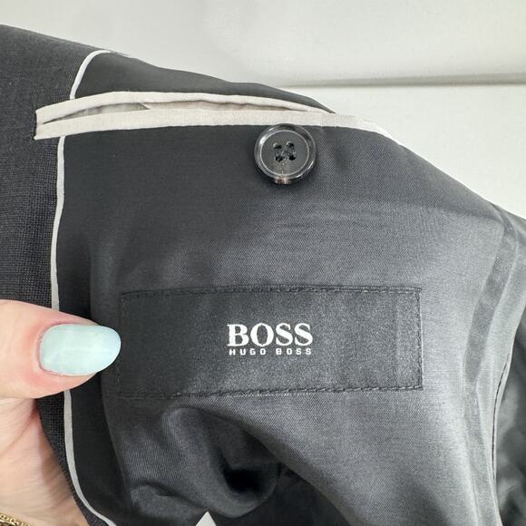 Hugo Boss Blazer Mens 36R Gray Wool Sharp3 Jam75 Suit Jacket Sport Coat Formal - Picture 13 of 16